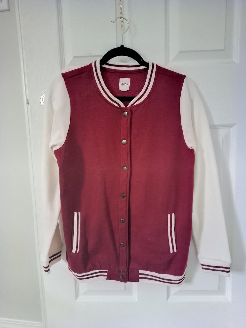 Burgundy/Cream Bomber/Varsity Style Jacket